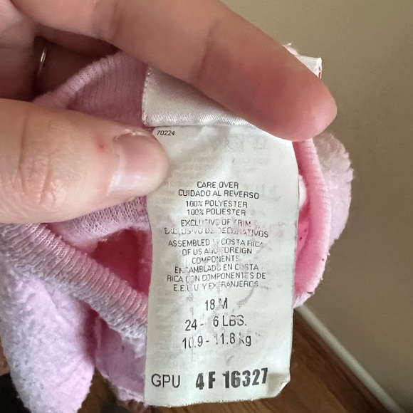 ◻️CARTER’S: Girl size 18 months, pink footsie pajamas w/ dinosaur, preowned◻️ - Picture 3 of 12